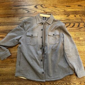 Faherty Inlet Knit Shirt Jacket in Walnut Melange Button Down Brown Mens Size L